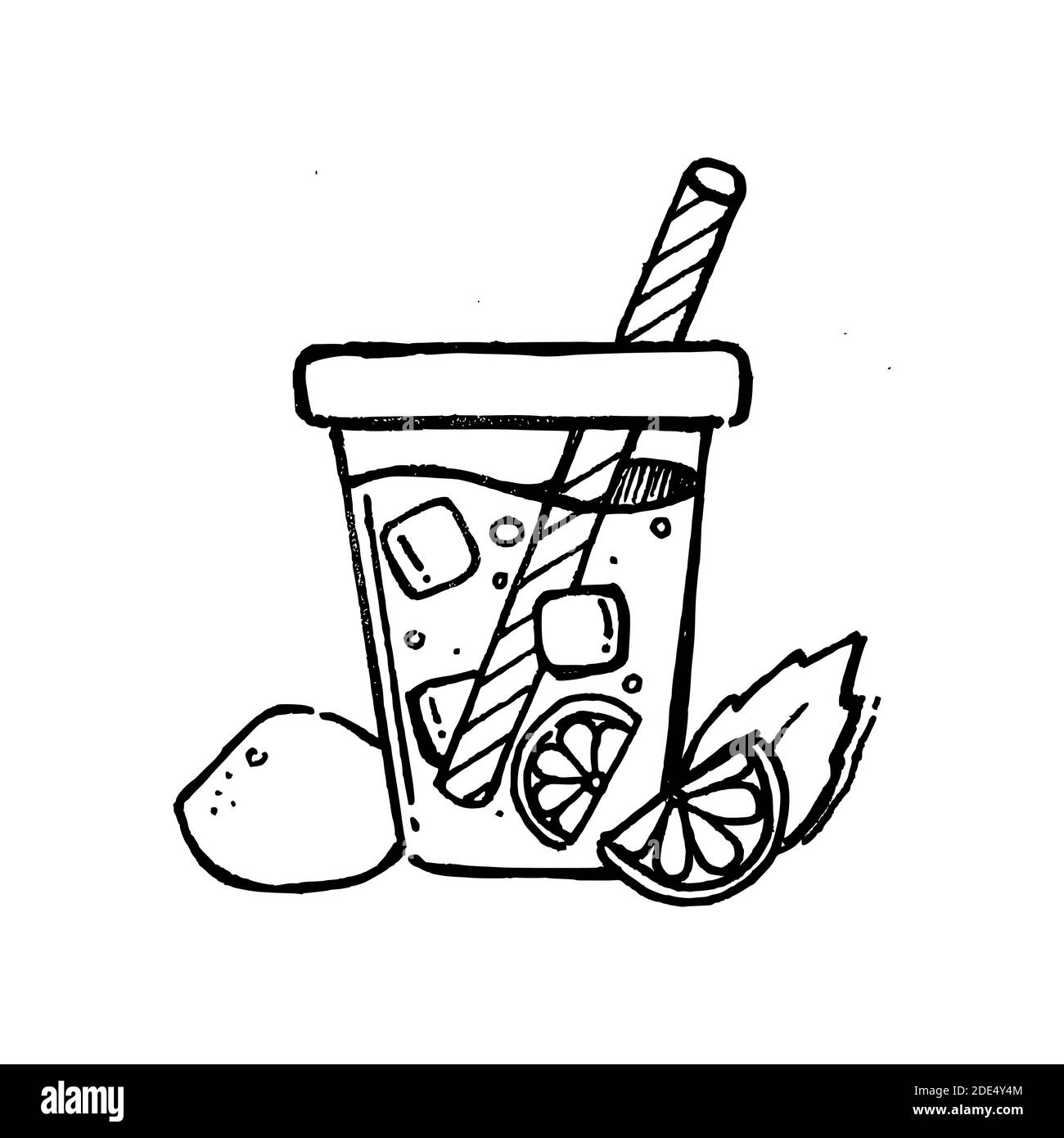 coloring page for kid of bubble drink hand drawn suitable for coloring book illustration 2DE4Y4M